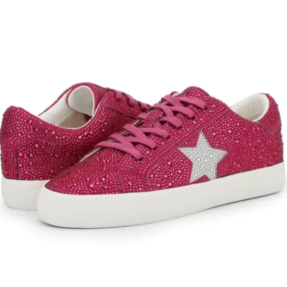 Vintage Havana Pink Sequin Leather Splash Sneakers
